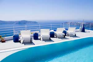 Pool deck and view of islands