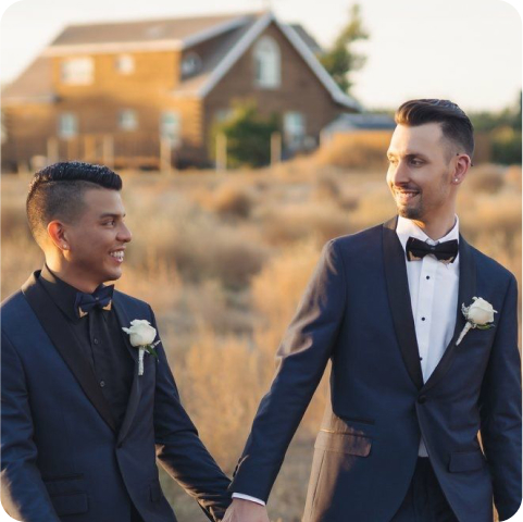 Real Honeyfund couple Bryan & Eddie on their wedding day